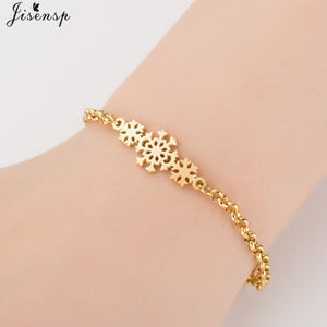 Jisensp Gold Stainless Steel Animal Bracelets for Women Everyday Jewellery Butterfly Charm Bracelet Femme Wedding Gift