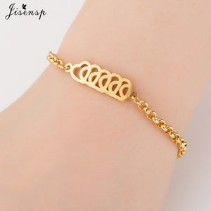 Jisensp Gold Stainless Steel Animal Bracelets for Women Everyday Jewellery Butterfly Charm Bracelet Femme Wedding Gift