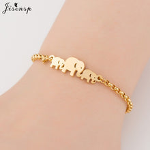 Load image into Gallery viewer, Jisensp Gold Stainless Steel Animal Bracelets for Women Everyday Jewellery Butterfly Charm Bracelet Femme Wedding Gift