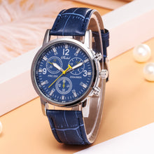 Load image into Gallery viewer, Men&#39;s Watches Blue-ray glass quartz simulates wrist epidermal Leather Strap watch Beobachten Business Male Clock Vyrai hour B40