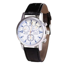 Load image into Gallery viewer, Men&#39;s Watches Blue-ray glass quartz simulates wrist epidermal Leather Strap watch Beobachten Business Male Clock Vyrai hour B40