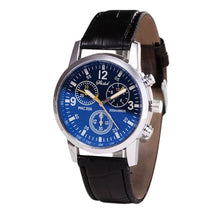 Load image into Gallery viewer, Men&#39;s Watches Blue-ray glass quartz simulates wrist epidermal Leather Strap watch Beobachten Business Male Clock Vyrai hour B40