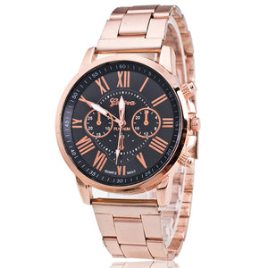 2019 New Famous Brand Geneva Rosy Gold Casual Quartz Watch Women Full Stainless Steel Dress Watches Relogio Feminino Hot Clock