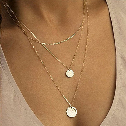 2019 Fashion Sequins Multi Layer long Necklaces Pendant Bohemian Pendant Necklace for Women Bijoux Jewelry Accessories