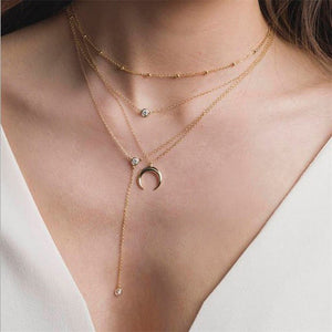 2019 Fashion Sequins Multi Layer long Necklaces Pendant Bohemian Pendant Necklace for Women Bijoux Jewelry Accessories