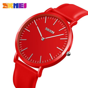 SKMEI Couple Watch Lovers Watch Ultra Thin Lover's Watches for Women Man Clock Relogio Feminino Quartz Wristwatch Women Clock