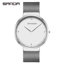 Load image into Gallery viewer, SANDA Mesh Steel Lover&#39;s Watch Fashion Men and Women Watches Top Brand Luxury Ultra Thin Dial Couple Watch relogio masculino