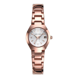 Couple Watch Men and Women Rose Gold Quartz Watch Classic Unisex Stainless Steel Lover's Wrist Watches Christmas Valentine Gifts